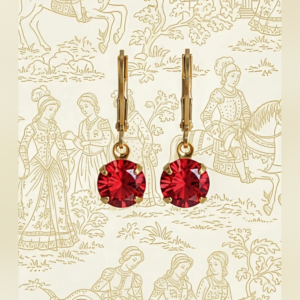 Genuine Orange Sapphire Approx 2.5 Carat Weight in Gold Filled Drop Earrings